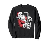 Santa Jugando Saxofón Jazz Divertido Navidad Saxofonista San Sudadera