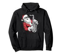 Santa Jugando Saxofón Jazz Divertido Navidad Saxofonista San Sudadera con Capucha