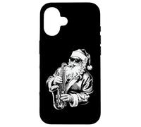 Santa Jugando Saxofón Jazz Divertido Saxofonista Santa Carcasa para iPhone 16
