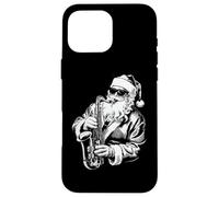 Santa Jugando Saxofón Jazz Divertido Saxofonista Santa Carcasa para iPhone 16 Pro Max