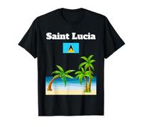 Santa Lucía Bandera Amante de la Playa Santa Lucía Recuerdo de Viaje Camiseta