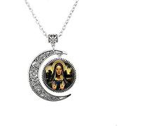 Santa Lucía católica, Santa Lucía, patrona de la vista, globos oculares, collar católico de luna de Santa Lucía, joyería con dije de foto de cristal, regalo de festival de cumpleaños