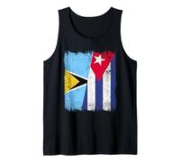 Santa Lucía Cuba Media Bandera Santa Lucía Patrimonio Cubano Camiseta sin Mangas