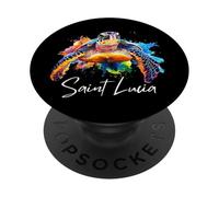 Santa Lucía Island Souvenir Mar Caribe Santa Lucía PopSockets PopGrip Adhesivo