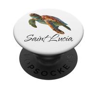 Santa Lucía Island Souvenir Mar Caribe Santa Lucía PopSockets PopGrip Adhesivo