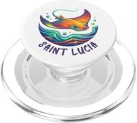 Santa Lucía Island Souvenir Mar Caribe Santa Lucía PopSockets PopGrip para MagSafe