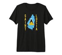 Santa Lucía Patriótica Angustiada Hombres Mujeres Niños Santa Lucía Camiseta Premium