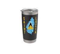 Santa Lucía Patriótica Angustiada Hombres Mujeres Niños Santa Lucía Vaso térmico de acero inoxidable de doble pared