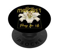Santa Margarita María Escocia Lirio Pureza Santa Católica PopSockets PopGrip Adhesivo