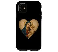 Santa María con Niño Jesucristo Santa María Icono Corazón Carcasa para iPhone 11