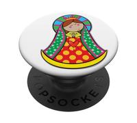 Santa María de Guadalupe Cartoon La Virgencita Lupita PopSockets PopGrip Adhesivo