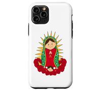 Santa María de Guadalupe Cartoon Reina del Cielo Floral Carcasa para iPhone 11 Pro