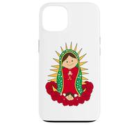 Santa María de Guadalupe Cartoon Reina del Cielo Floral Carcasa para iPhone 13
