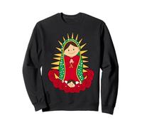 Santa María de Guadalupe Cartoon Reina del Cielo Floral Sudadera