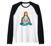 Santa María Goretti Pureza Virtud Pura Santo católico Print Camiseta Manga Raglan