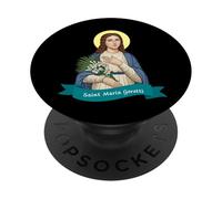 Santa María Goretti Pureza Virtud Pura Santo católico Print PopSockets PopGrip Adhesivo