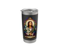 Santa María Goretti Reza Por Nosotros Icono Católico Arte Fe Vaso térmico de acero inoxidable de doble pared
