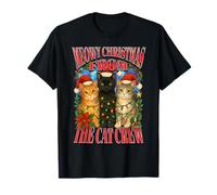 Santa Meowy Christmas from The Cat Crew Funny Bootleg Feo Camiseta