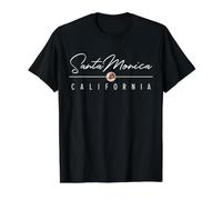 Santa Mónica California (CA) Camiseta gráfica económica, Hombre, Negro, XL