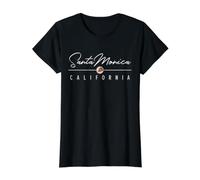 Santa Mónica California (CA) Camiseta gráfica económica, Mujer, Negro, M