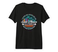 Santa Mónica California Playas de Arena Rompiendo Olas Surf Camiseta Premium