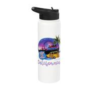 Santa Monica Pier California US Hwy 66 Final Del Camino Stainless Steel Insulated Water Bottle