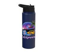 Santa Monica Pier California US Hwy 66 Final Del Camino Stainless Steel Insulated Water Bottle
