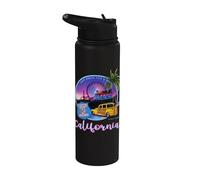 Santa Monica Pier California US Hwy 66 Final Del Camino Stainless Steel Insulated Water Bottle