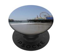 Santa Monica Pier Ferris Wheel y montaña Rusa PopSockets PopGrip Adhesivo