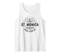 Santa Mónica ruega por Nosotros Patrona Santa Cruz Católica Camiseta sin Mangas