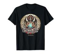 Santa Muerte en Estilo Tatuaje con Globo terráqueo Santa Muerte Camiseta