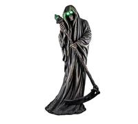 Santa Muerte figura 68 cm. con luz imagen resina color negro