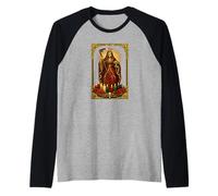 Santa Muerte Holy Candles - Camiseta devocional de Santo Popular Camiseta Manga Raglan