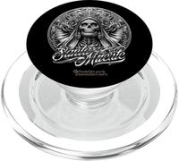 Santa Muerte Metal Style Texto Santa Muerte PopSockets PopGrip para MagSafe