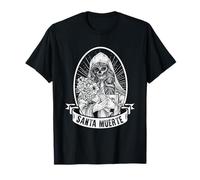 Santa Muerte Mexicano Dead Sugar Skull Mujer Deidad Satánica Camiseta