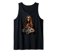 Santa Muerte Oscuro Folk Santo Primer Plano Arte Camiseta sin Mangas