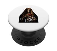 Santa Muerte Oscuro Folk Santo Primer Plano Arte PopSockets PopGrip Adhesivo