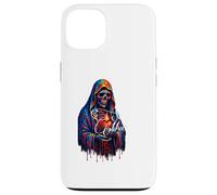 Santa Muerte Sagrado Corazón Esqueleto Arco Iris Capa Arte Carcasa para iPhone 13