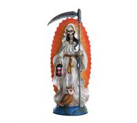 Santa Muerte Saint of Holy Death Standing Religious Statue 7.25 Inch White Tunic Purification Santisima Muerte Sculpture