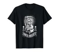 Santa Muerte Santo Popular Espiritual Camiseta gráfica económica, Hombre, Negro, XL