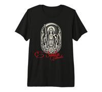 Santa Muerte Scythe Globe Reloj de Arena Roses Folk Saint Camiseta Premium