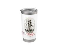 Santa Muerte Scythe Globe Reloj de Arena Roses Folk Saint Vaso térmico de acero inoxidable de doble pared