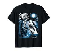 Santa Muerte Shark Siempre Te Protege Deidad Mexicana Folklore Camiseta