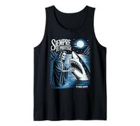 Santa Muerte Shark Siempre Te Protege Deidad Mexicana Folklore Camiseta sin Mangas
