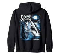 Santa Muerte Shark Siempre Te Protege Deidad Mexicana Folklore Sudadera con Capucha