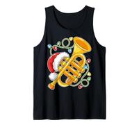 Santa Music Design For Men Boys Christmas Trompeta Festive Camiseta sin Mangas