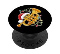 Santa Music Design For Men Boys Christmas Trompeta Festive PopSockets PopGrip Adhesivo