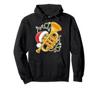 Santa Music Design For Men Boys Christmas Trompeta Festive Sudadera con Capucha