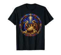 Santa Natividad Medieval Catedral Gótica Mosaico Arte Círculo Camiseta
