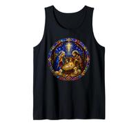 Santa Natividad Medieval Catedral Gótica Mosaico Arte Círculo Camiseta sin Mangas